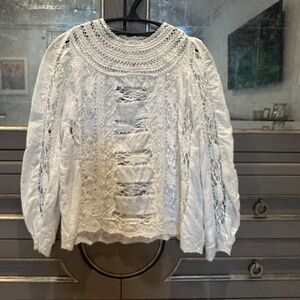 Sea NY  Crochet Lace Mix Top sz 0